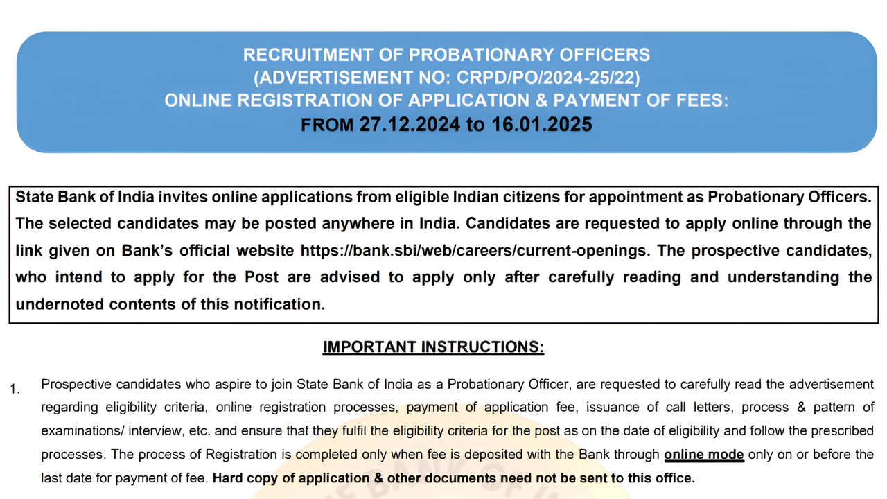 SBI भर्ती 2025 में 600 पदों के लिए ग्रेजुएट को सरकारी नौकरी का मौका, ये है डायरेक्ट लिंक